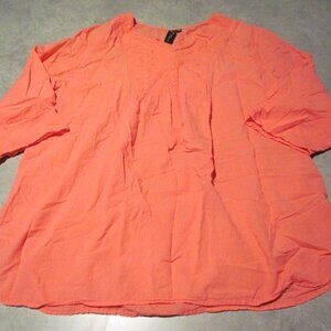 Focus Casual Life Blouse shirt Womens Extra Large salmon pink 3/4 sleeve